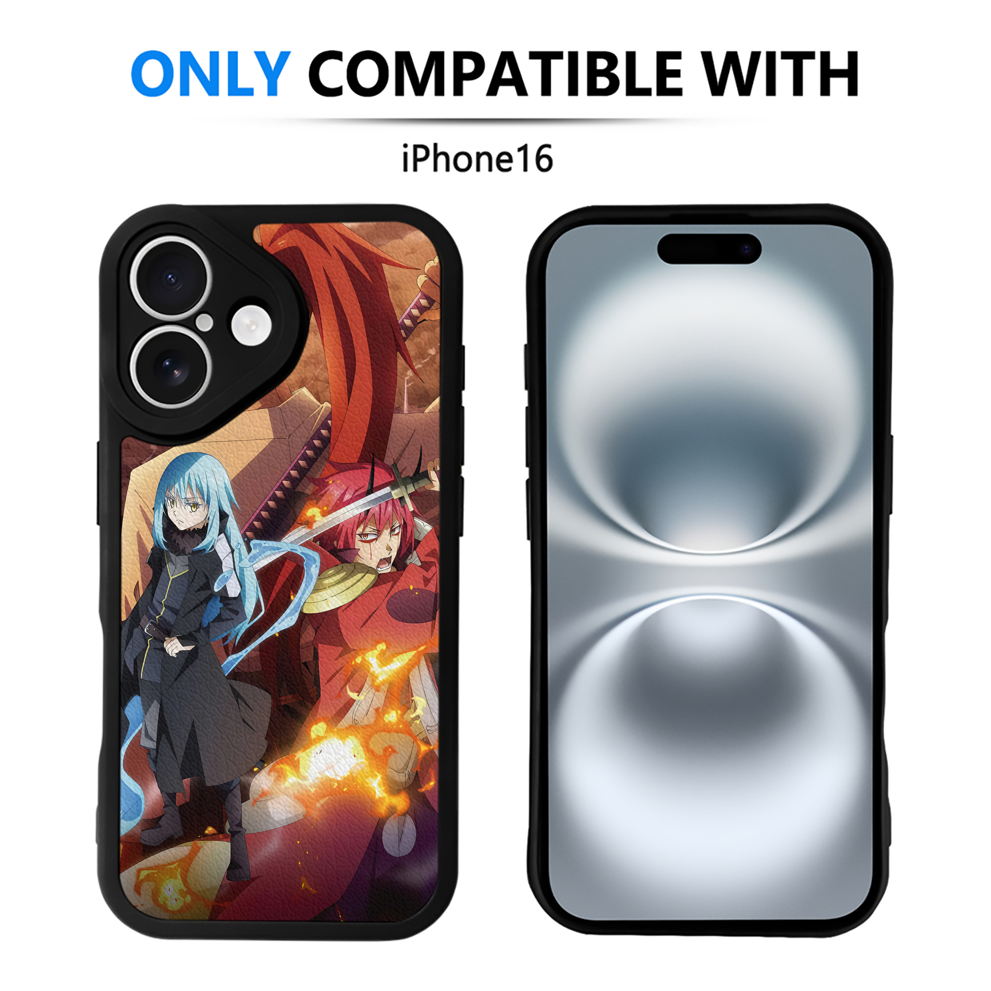 転スラ Regarding Reincarnated to Slime 【iPhone 16シリーズ対応】シリコンスマホケース（レザー調） 材質：シリコン